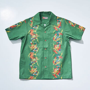 SSA24-01 Dragon Hawaiian Shirt,GREEN, small image number 0