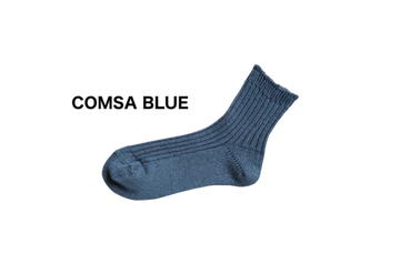 NK0202 LINEN RIBBED SOCKS COMSA BLUE,COMSA BLUE, small image number 4