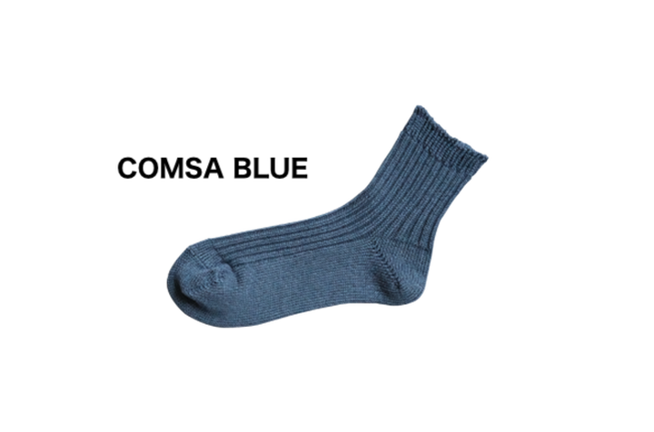 NK0202 LINEN RIBBED SOCKS COMSA BLUE,COMSA BLUE, medium image number 4