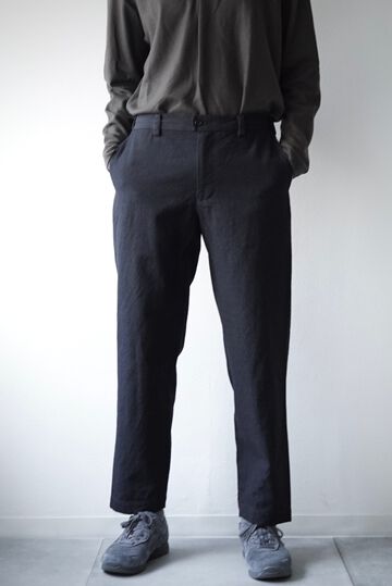 【CAPERTICA】CAP706PT18 Washable Wool Gaba / Loosey Trousers,BLACK NAVY, small image number 2