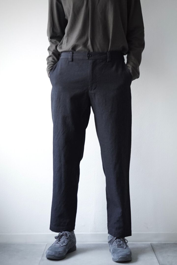 【CAPERTICA】CAP706PT18 Washable Wool Gaba / Loosey Trousers,BLACK NAVY, medium image number 2