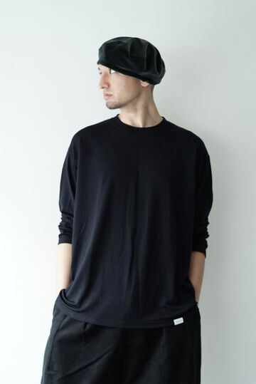 【CAPERTICA】CAP707CS14 Super140s Washable Wool DC_jersey / L/S FootBall Tee,MIDNIGHT, small image number 1