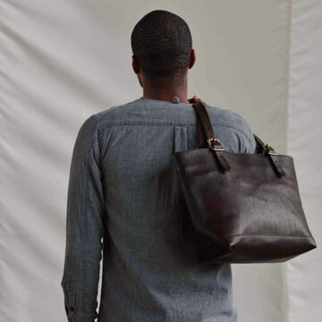 VS-263L LEATHER TRAVEL TOTEBAG (BROWN),, small image number 1