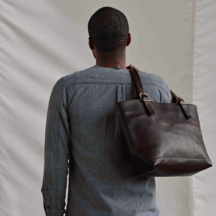 VS-263L LEATHER TRAVEL TOTEBAG (BROWN),, medium image number 1