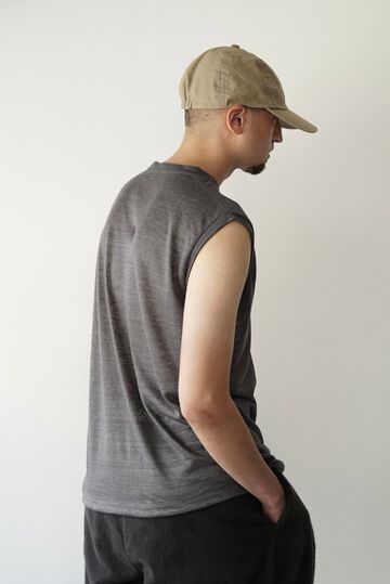 【CAPERTICA】CAP707CS05 Feather Linen Jersey / Loosey Tank_Top,BLACK, small image number 8