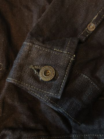 ONI02516-14BLK 14oz Oni Denim (Weft: Black) 2nd Type Jacket with handwarmers,, small image number 6