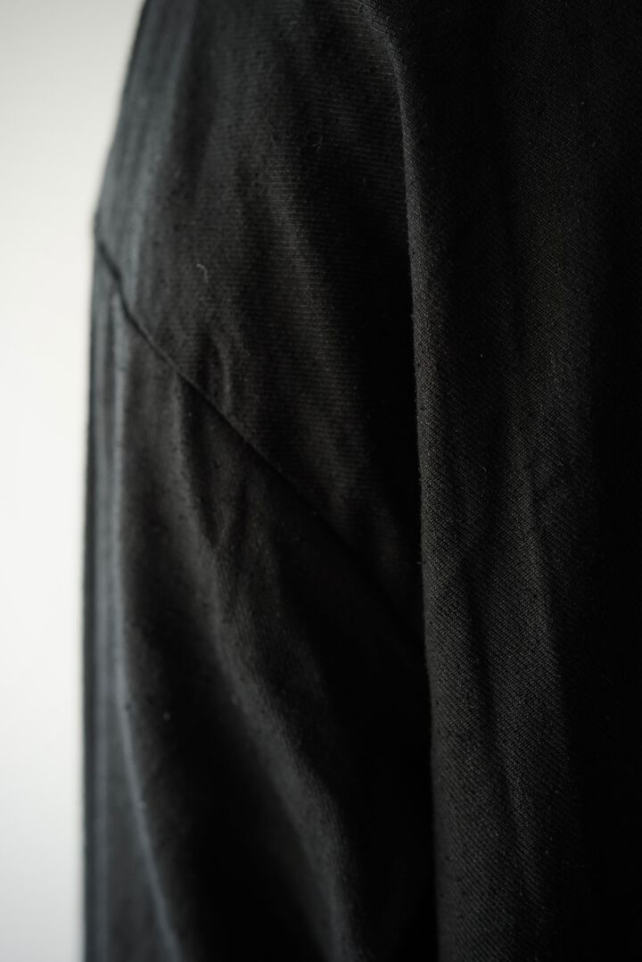 233SH25 Silk/Linen Gaba / Cardigan Shirts,BLACK, medium image number 7