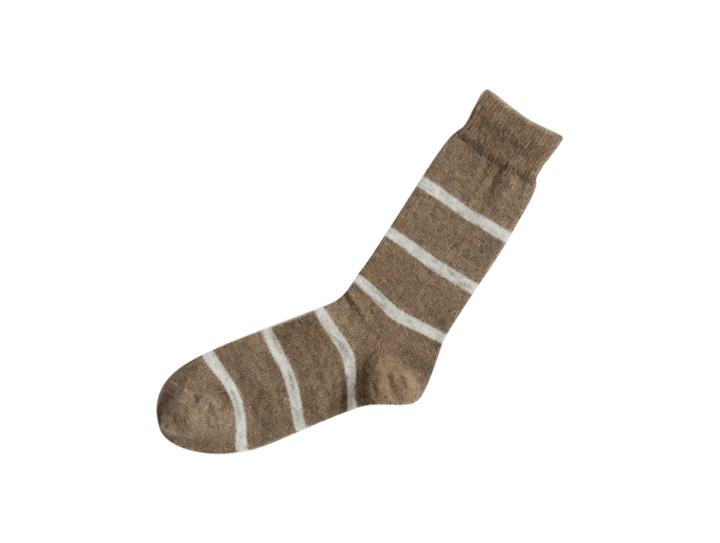 NK0703 Mohair Wool Border Socks MOCHA BEIGE,MOCHA BEIGE, medium image number 1