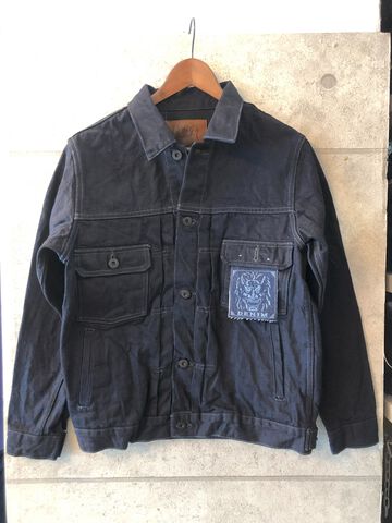 ONI02516-14BLK 14oz Oni Denim (Weft: Black) 2nd Type Jacket with handwarmers,, small image number 0